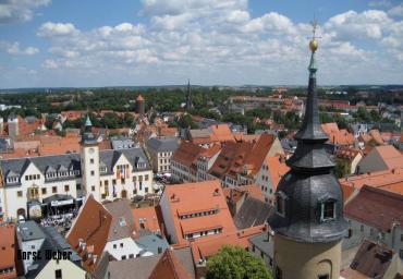 Blick auf die Altstadt von Freiberg